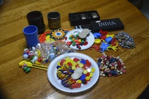 Huge Lot of Game Pieces, Bingo,Trouble,Plastic & Wooden Discs,Fishing,Parcheesi - Picture 1 of 12