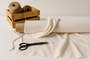 Baby Powder Cotton-Linen Fabric by the Yard – Ideal for Apparel, Crafts & Decor - Picture 1 of 10