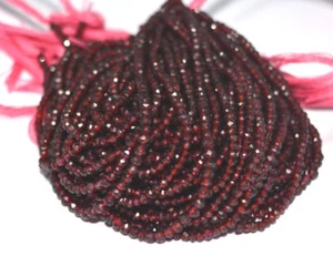Natural Mozambiq Garnet 3-4mm Rondelle Faceted Gemstone Loose Beads 13" Strand 3 - Picture 1 of 4