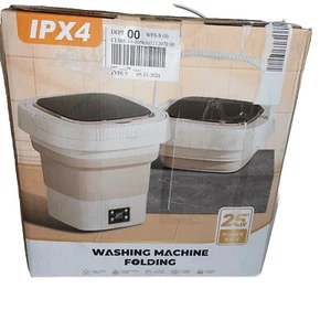 Portable Folding Washing Machine, Mini Travel Washer, Large Capacity 9L, White - Picture 1 of 5