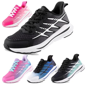 US Boys Girls Kids Athletic Shoes Lace Up Lightweight Running Tennis Sneakers - Picture 1 of 33