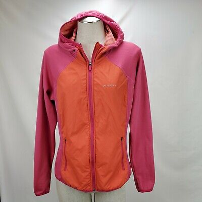 Merrell Womens Hooded Athletic Jacket Size Large Orange Pink Stretch Running • 19.54€