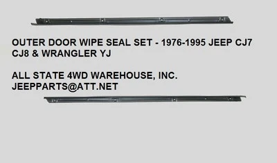 Par de tiras de sellado de limpieza de vidrio para puerta exterior 76-95 para Jeep CJ7 Wrangler YJ 55024254 55 Foto 1 de 2