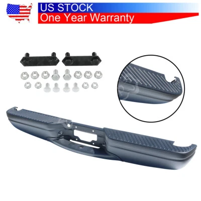 Black Steel Rear Step Bumper w/ Light For Ford 1997-2004 F150 1997-99 F250 XLT Foto 1 de 4