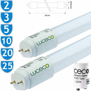 10W T8 LED Frosted Bright Tube Light 1000lm Fluorescent Replacement 600mm 2ft