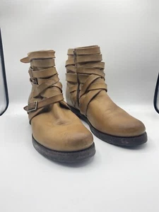 Frye Veronica Strappy Moto Boots Womens Sz 11 M Buckle’s Side Zip Grey - Picture 1 of 3