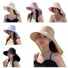 Wide Brim Bucket Hat Neck Flap Safari Cap Colorful Fisherman Hat  Girls