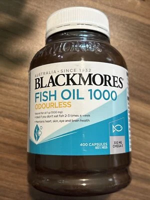 Aceite de pescado inodoro Blackmores 1000 mg ~ 400 cápsulas ~ CADUCIDAD 6/25 Foto 1 de 4