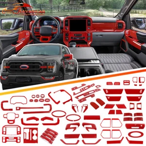 Red Interior Exterior Accessories Steering Full Decor Covers For Ford F150 2021+ - Picture 1 of 44