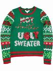Junior Womens Red & Green Not Another Ugly Sweater Christmas Holiday Sweater