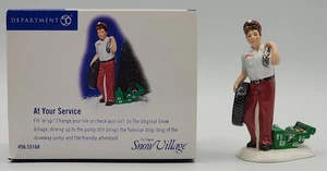 Dept 56 Snow Village Gas Station Attendant - At Your Service #56.55168 - Picture 1 of 11
