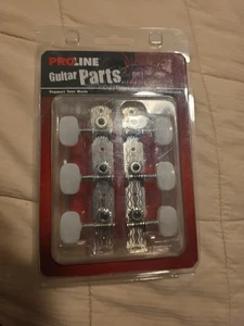 Proline 3+3 Tuning Machine Set, Open Gear Plank Chrome/Pearloid New Music Parts - Picture 1 of 2