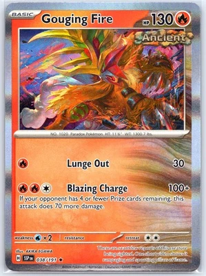 Gouging Fire 038/191 Holo Near Mint SV08: Surging Sparks Pokemon Shipnow - Image 1 of 2