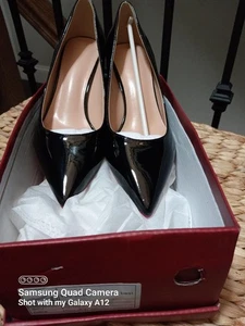 Damenschuhe Lack schwarz Blockabsatz Größe 7,5 – neu - Bild 1 von 6