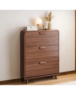Three Tier Flip Drawer Cabinet - Narrow Rack Storage Cabinet for Entrance Hall - Picture 1 of 6