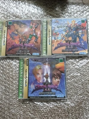 Shining Force III Scenario 1 2 3 Full Set SEGA SATURN SS RPG NTSC-J Rare Lot - Image 1 of 3
