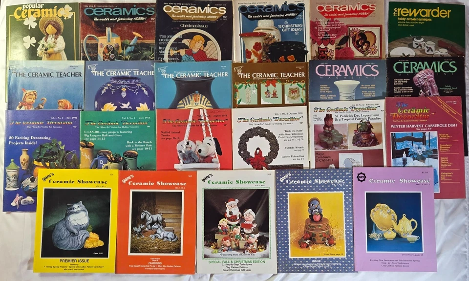 Revistas de cerámica vintage 1975-1994 23 números decorador de cerámica Gare's Teacher Foto 1 de 4