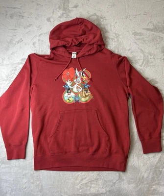 Sudadera con Capucha Looney Tunes Warner Bros Bugs Bunny Lucas Taz Silvestre Roja Uniqlo L Foto 1 de 4
