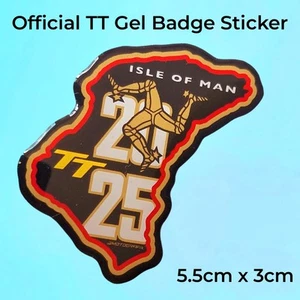 Isle of Man TT Course Map 2025 Black Gel Badge Sticker - Picture 1 of 3