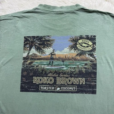 Crazy Shirt Kona Brewing Koko Brown Mens Sz Large Short Sleeve Tee - Image 1 of 4