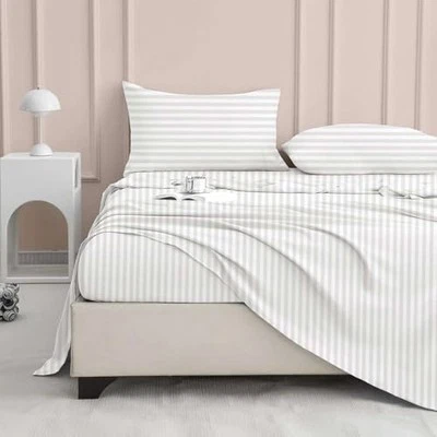 Juego de sábanas 4 piezas, sábanas planas y ajustables, funda de almohada, tamaño queen, sábanas  Foto 1 de 4