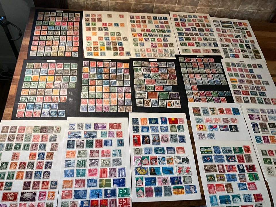 Sellos de Suiza sentados Helvetia en Suecia 1800 en buen lote vintage (x7) Foto 1 de 4