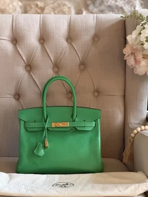 Sello Hermès Birkin 30 Bambú Epsom Cuero Dorado Herrajes R 2014 2015 Foto 1 de 4