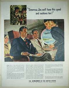 Anuncio impreso de revista vintage 1944 AIRLINES OF THE U.S. Full-Pg Lg: G.I. JOE - Imagen 1 de 1