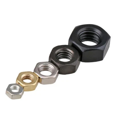 Sechskantmuttern DIN 934 Mutter M2 M2.5 M3 M4 M5 M6 M8-M30 Verzinkt / Vernickelt - Bild 1 von 4