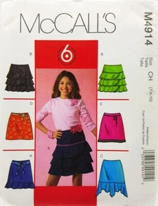 Mädchen Rock Schnittmuster M4914 Größe 8 McCalls 6 Stile einfach - Bild 1 von 3