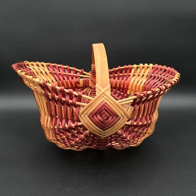 God's Eye Buttocks Basket Woven Handmade Signed Tulip Anna - Image 1 of 4