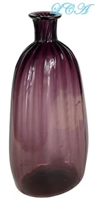 GROSSER geblasener Glas LILA GERIPPTER Kolben OFFENER PONTIL evtl. ALT - wohl NEU - Bild 1 von 4