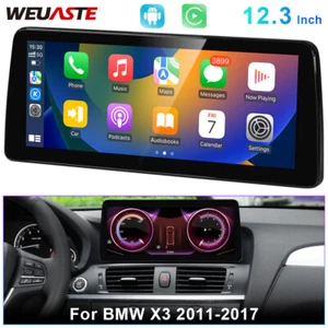Android Car GPS 12.3'' Dash Media Navi Wireless Carplay 2+32G For BMW X3 2011-17 - Foto 1 di 12