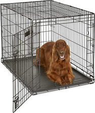 Newly Enhanced Single & Double Door Icrate Dog Crate, Includes Leak-Proof Pan, F