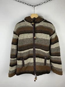 Pachamama Full Zip Woll Strickjacke mit Kapuze Gr. M/L gestreift - Bild 1 von 13