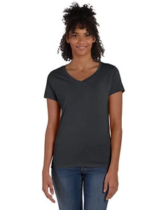 Hanes Ladies Perfect-T Triblend V-Neck Stylish T Shirt Casual Plain T-Shirt 42VT - Picture 1 of 8
