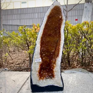 60LB TOP Natural citrine geode quartz carved crystal cluster cathedral - Picture 1 of 5