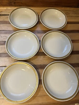 "Seis cuencos bávaros Hutschenreuther Selb tono dorado 7,5"" Turvel EX" Foto 1 de 4