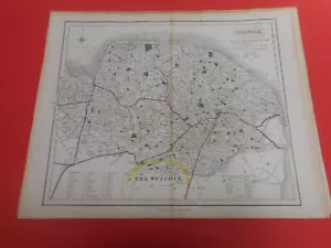 100% ORIGINAL NORFOLK FOX HUNTING MAP BY HOBSON C1860/S VGC COLOURED - Picture 1 of 1