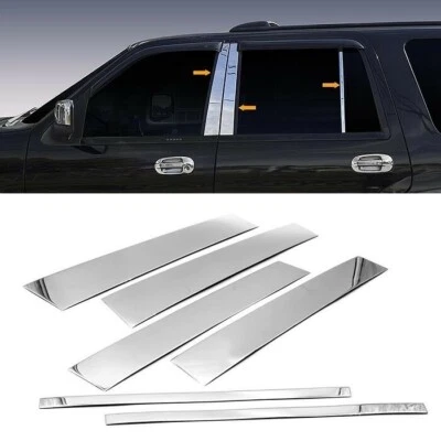 For 1997-2017 Ford Expedition Stainless Steel Chrome Window Pillar Post Trim 6PC - Image 1 of 3