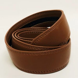 3.5cm 1 3/8 inch slide Automatic Belt Strap Mustard Color Leather Click Correas - Picture 1 of 17