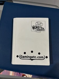 Monster Protector 4-Pocket White Side Loading Yugioh Card Pokemon Binder - Picture 1 of 3