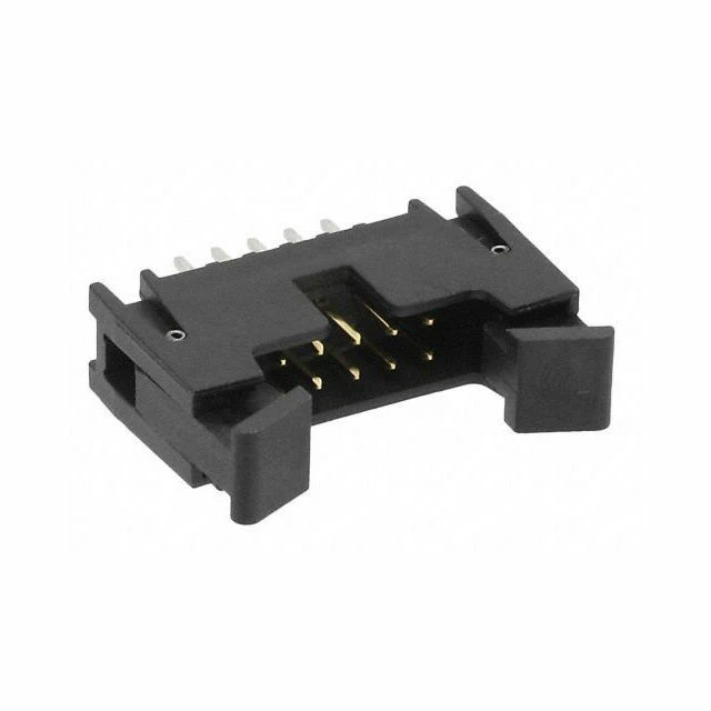 IDC connector male for flat 10 way step 2,00 with fixing fins - Image 1 of 1