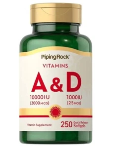 Vitamina A & D 10.000iu & 1000iu 250 softgel, ideal combinacion invernal - Imagen 1 de 7