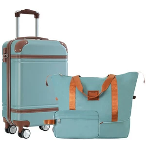3 Piece Luggage Set Hardshell 20" Suitcase with Duffel Bag Toiletry Bag TSA Lock - Picture 1 of 14