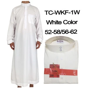 Hombres Musulmanes Kaftan Thobe Jubba Dishdasha Thawb Vestido Islámico Abaya Daffah Vestido - Imagen 1 de 23