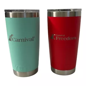 Carnival Freedom Cruise Lines Red and Seafoam YETI's - Sold as set -UNREGESTERED - Picture 1 of 3