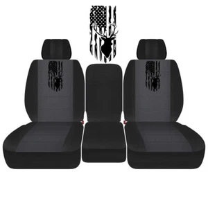 Camión 40-20-40 delantero compatible con 11-18 Ram 1500-3500/carbón negro con bandera y ciervo - Imagen 1 de 1