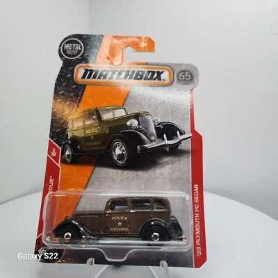 Matchbox '33 Plymouth PC sedan Police MBX Rescue L03 FHG77-4B10 - Image 1 of 3
