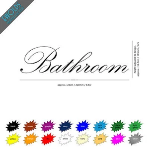 WALL / DOOR BATHROOM STICKER decorative toilet art decal restroom pub B&B hotel - Picture 1 of 28